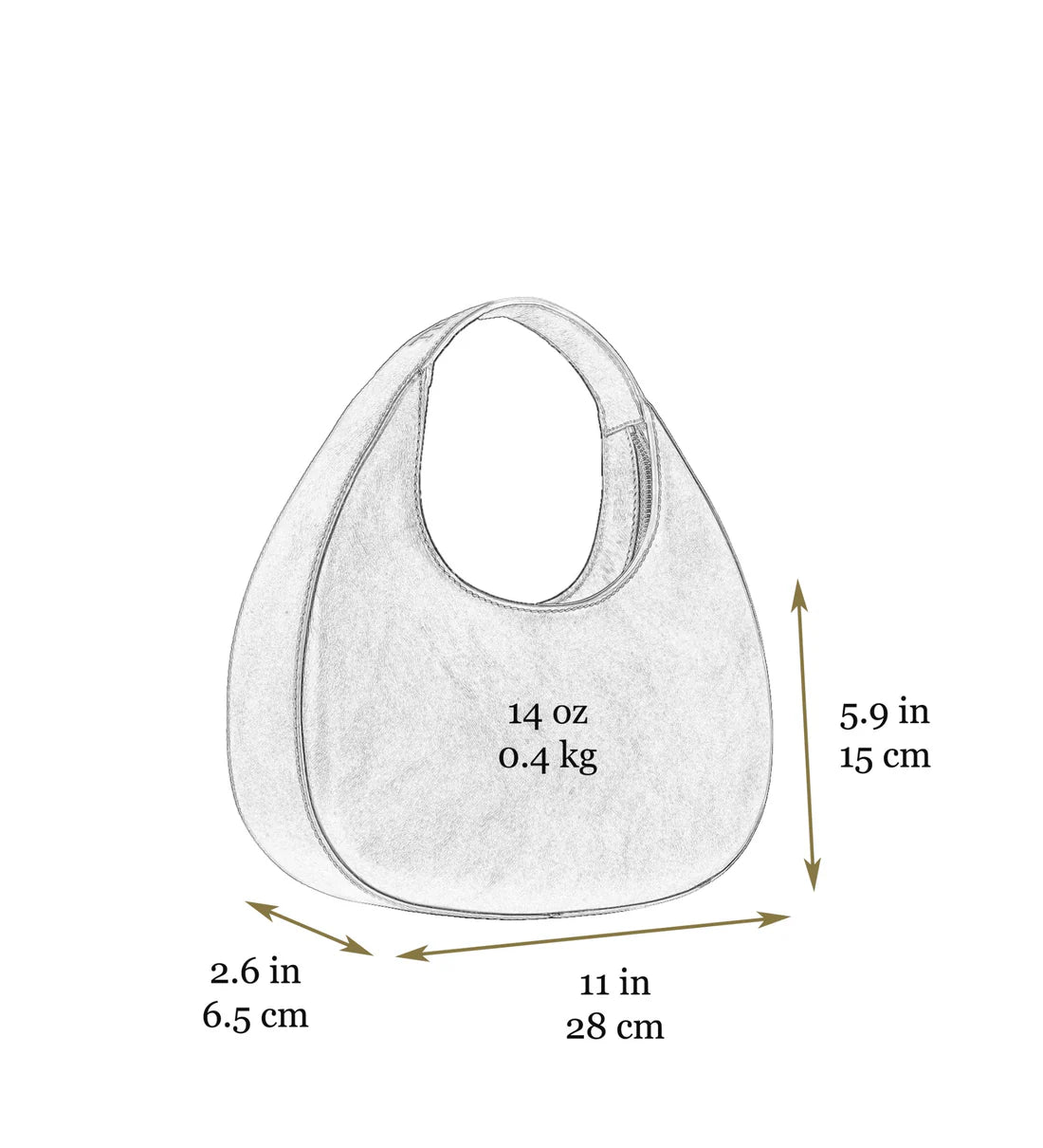 Zwarte Leren Halve Maan Handtas voor Dames – The Moon