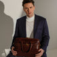 Bruine Leren Briefcase Laptoptas - ORLANDO