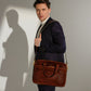Bruine Leren Briefcase Laptoptas - ORLANDO