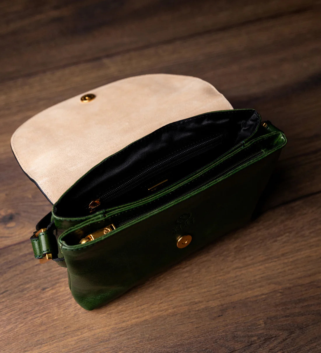 Groene Leren Crossbody Tas voor Dames – Sophie
