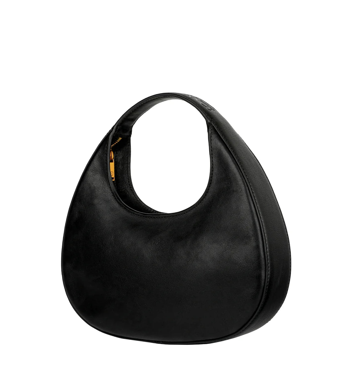 Zwarte Leren Halve Maan Handtas voor Dames – The Moon