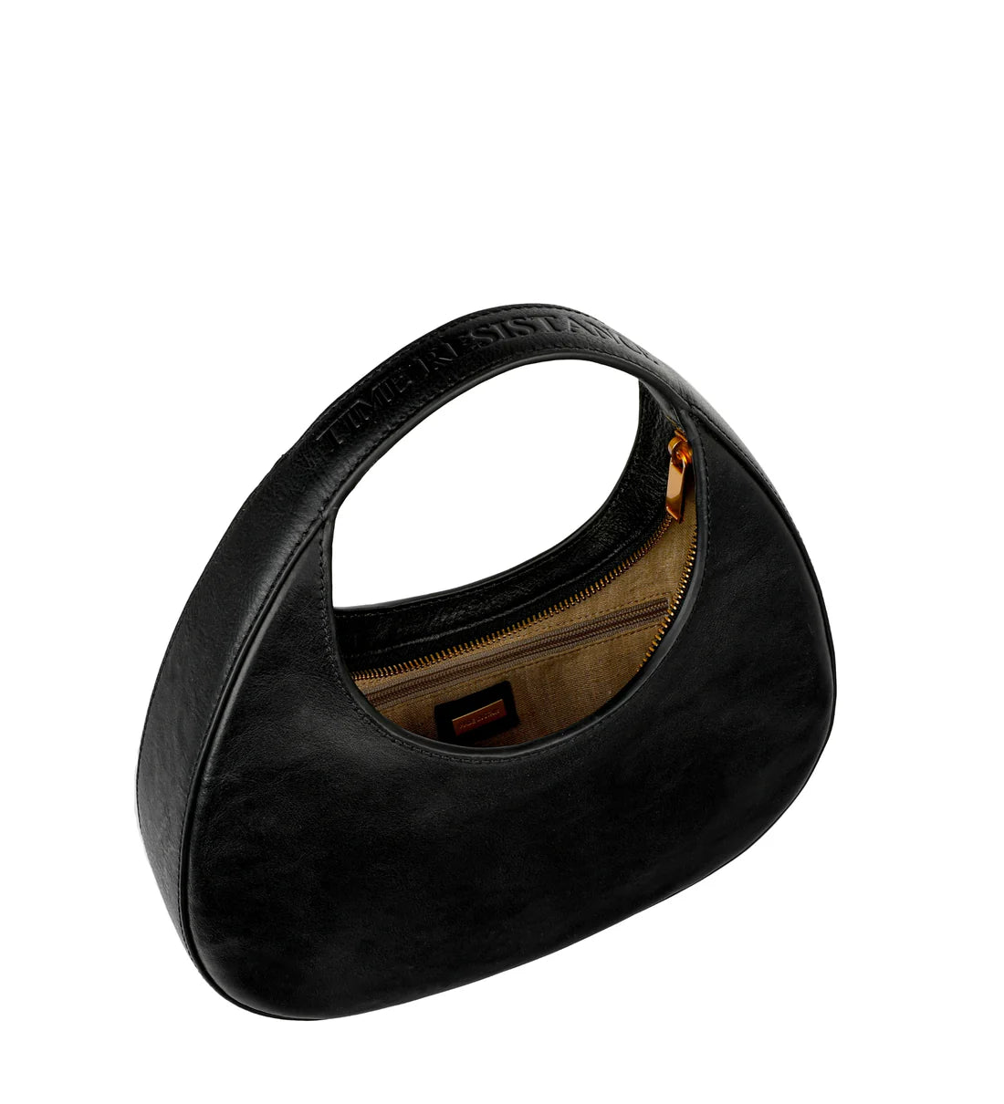 Zwarte Leren Halve Maan Handtas voor Dames – The Moon