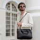 Zwart Leren Briefcase Laptoptas - ORLANDO