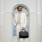 Zwart Leren Briefcase Laptoptas - ORLANDO