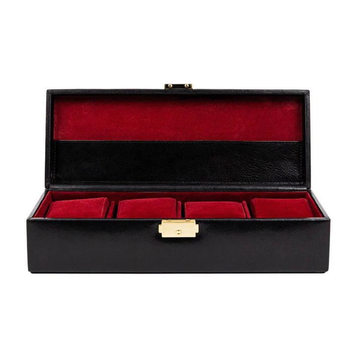 Zwart Lederen Horlogekist, Horloge Organizer - Herzog