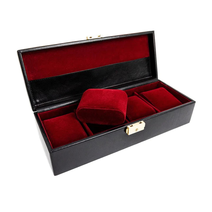 Zwart Lederen Horlogekist, Horloge Organizer - Herzog