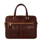 Bruine Leren Briefcase Laptoptas - ORLANDO