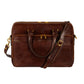Bruine Leren Briefcase Laptoptas - ORLANDO