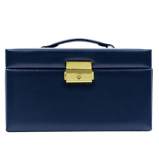 Navy Blue Leren Sieradendoos  - Beloved