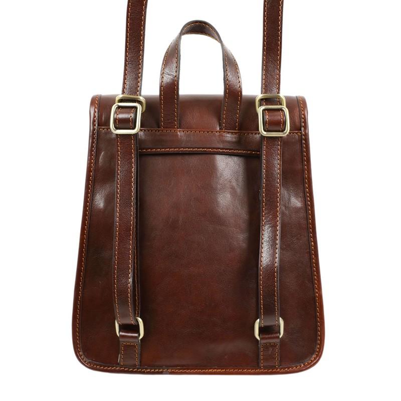 Bruin Volnerf Leren Rugzak, Convertible Schoudertas - The Illiad