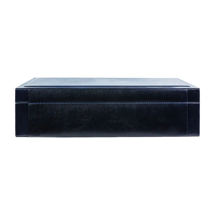 Blauwe Leren Horlogekist, Horloge Organizer - Herzog