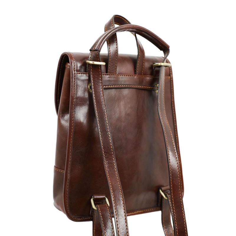 Bruin Volnerf Leren Rugzak, Convertible Schoudertas - The Illiad