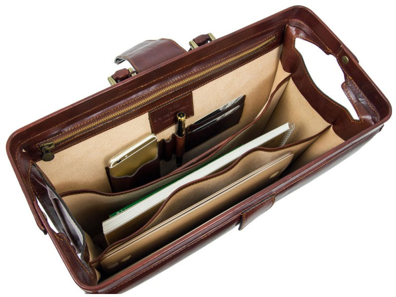 Bruine groote leren briefcase - The Firm