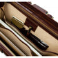 Bruine groote leren briefcase - The Firm