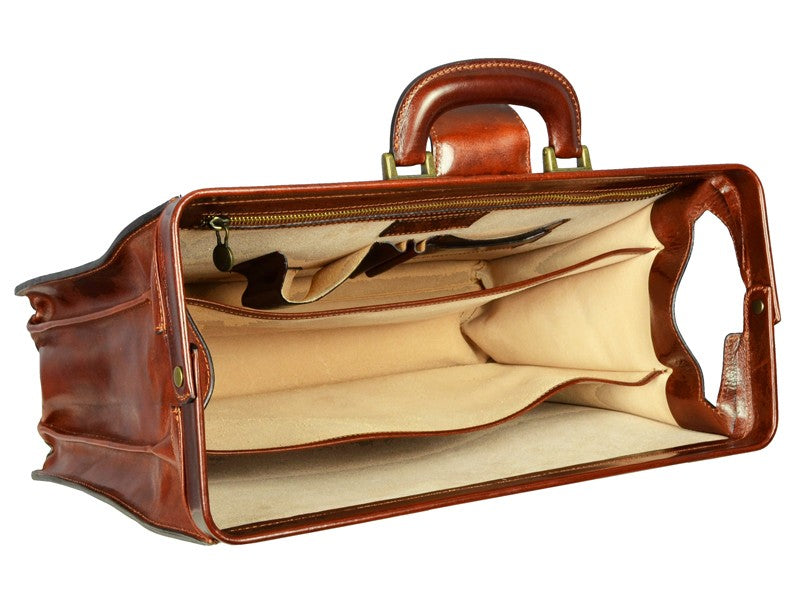 Bruine groote leren briefcase - The Firm