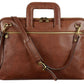 Bruin Lederen Aktetas Laptoptas - BRAVE NEW WORLD