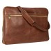 Bruin Lederen Aktetas Laptoptas - BRAVE NEW WORLD