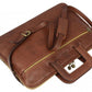Bruin Lederen Aktetas Laptoptas - BRAVE NEW WORLD