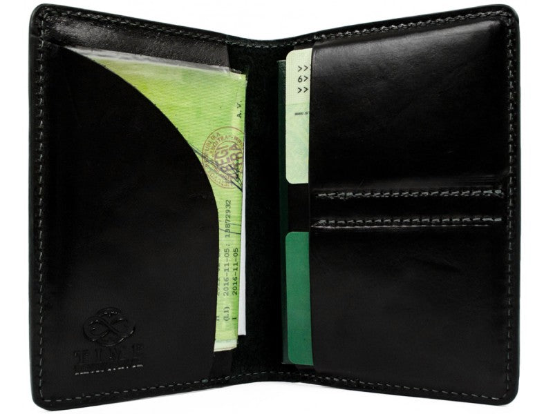 Zwarte Leren Paspoorthouder - GULLIVER'S TRAVELS