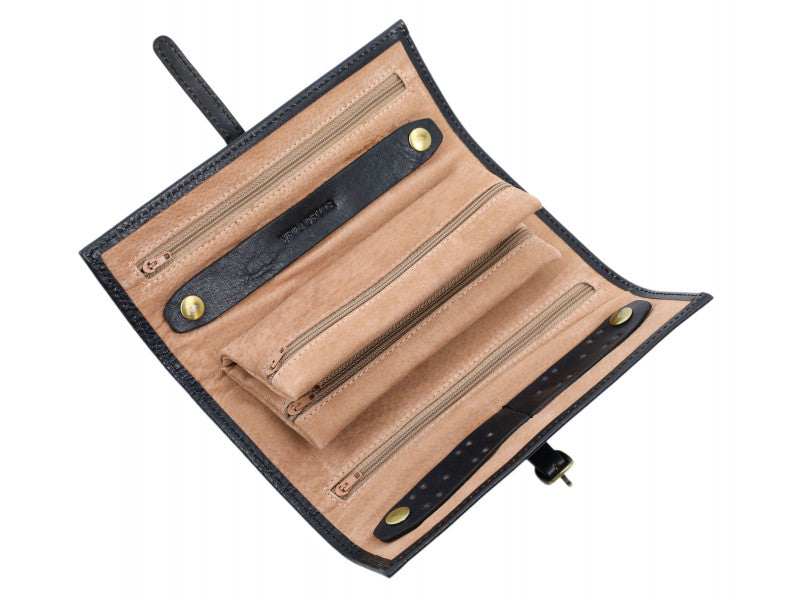 Zwart Leren Make-up Tasje, Siranden Tasje - Madame Bovary