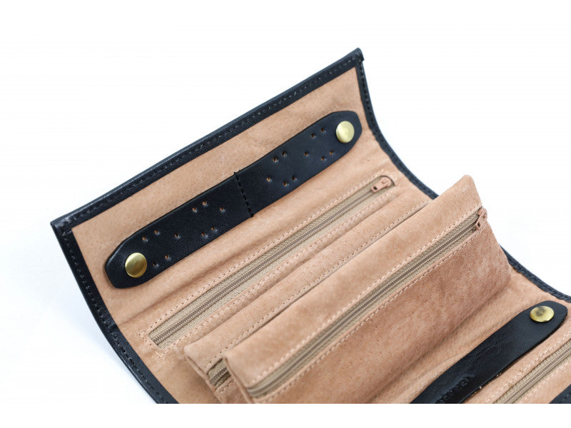 Zwart Leren Make-up Tasje, Siranden Tasje - Madame Bovary