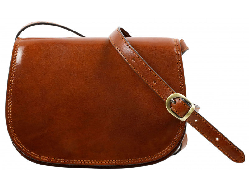 Bruine Leren Cross Body Tas - MOONFLEET