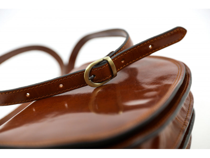 Bruine Leren Cross Body Tas - MOONFLEET