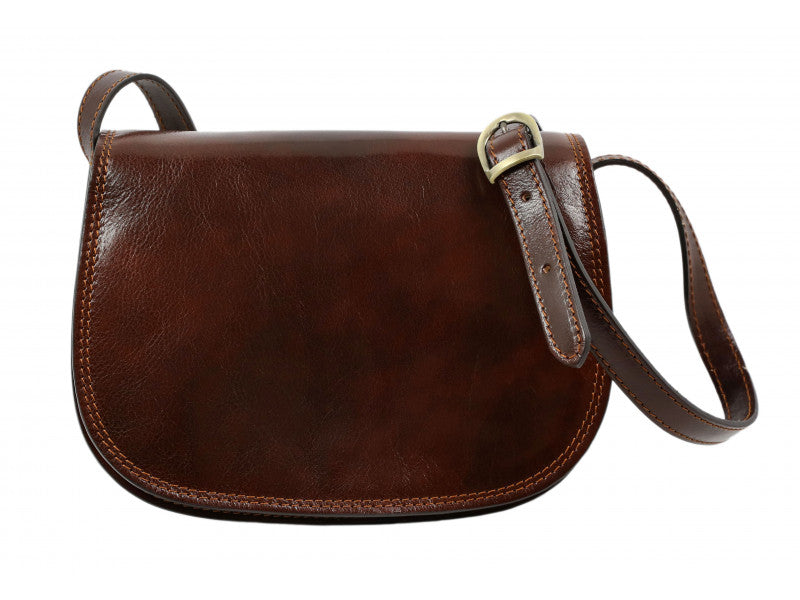 Donker Bruine Leren Cross Body Tas - MOONFLEET