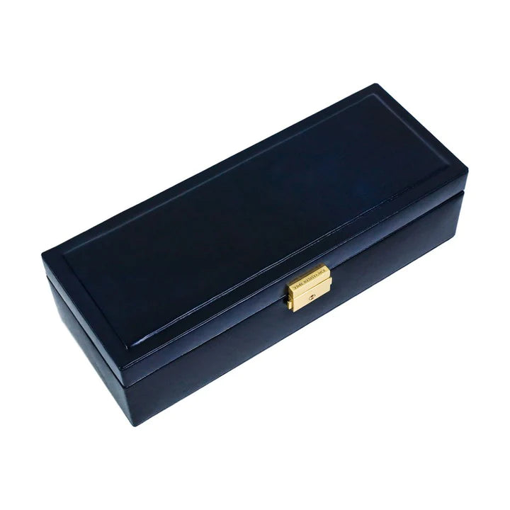 Blauwe Leren Horlogekist, Horloge Organizer - Herzog