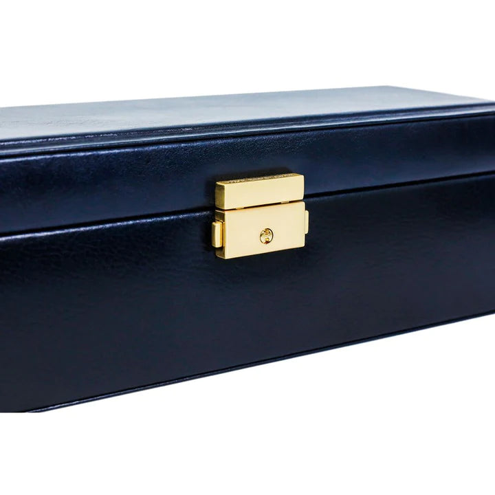 Blauwe Leren Horlogekist, Horloge Organizer - Herzog