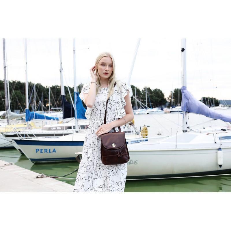 Bruin Volnerf Leren Rugzak, Convertible Schoudertas - The Illiad