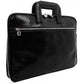 Zwart Lederen Aktetas, Laptoptas- BRAVE NEW WORLD