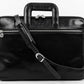 Zwart Lederen Aktetas, Laptoptas- BRAVE NEW WORLD