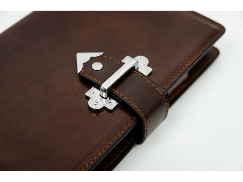Donkerbruin volnerf leren journal met A5 notitieblok - In search of lost time