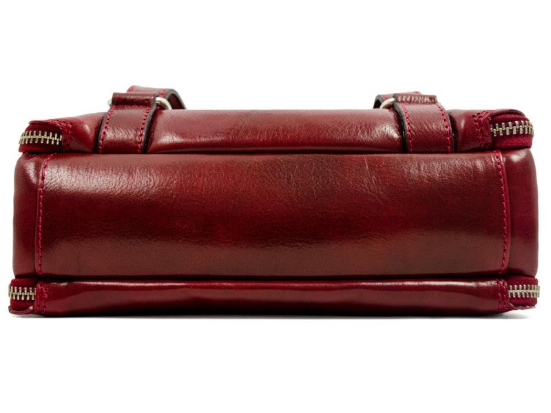 Rood Leren Rugzak - CLARISSA