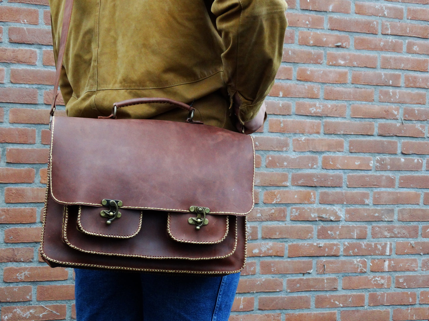 The Full Brown Leren Tas - Bruin