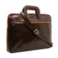 Donker Bruin Lederen Aktetas, Laptoptas- BRAVE NEW WORLD