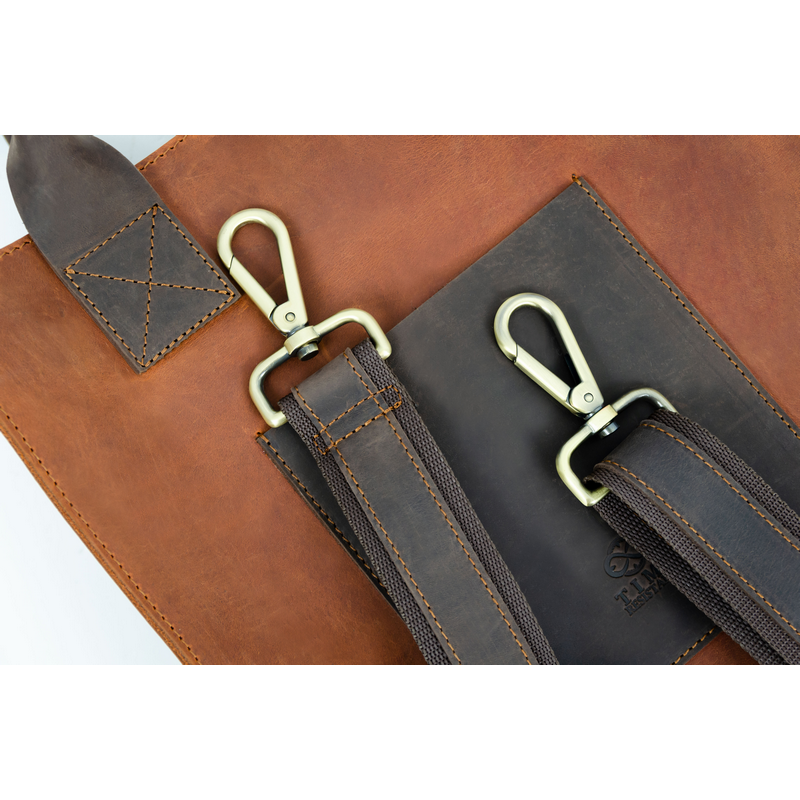 Cognac Genuine Leather Tote Bag - The Republic
