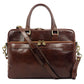 Bruine Leren Briefcase Laptoptas - ORLANDO